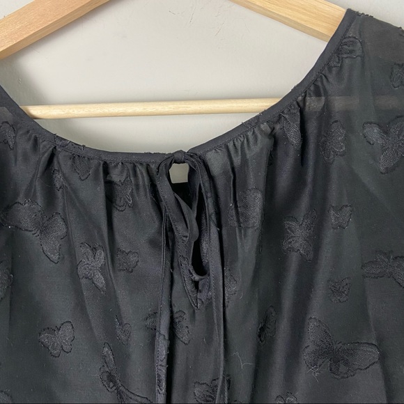 Madewell Black Butterfly Print Blouse - Picture 6 of 6